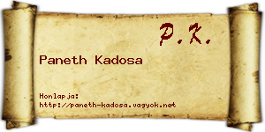 Paneth Kadosa névjegykártya